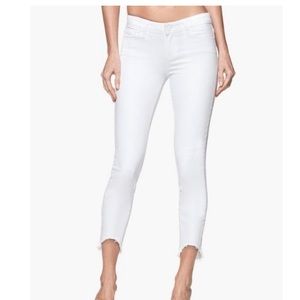NWT PAIGE VERDUGO CROP ARCHED HEM OPTIC WHITE JEANS, SZ 32